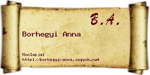 Borhegyi Anna névjegykártya